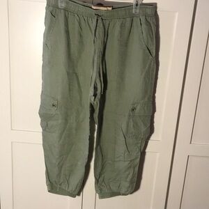 👩‍🎨BELLA DAHL LIGHTWEIGHT GREEN LINEN JOGGER LARGE